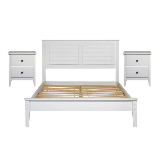 Brushed Wooden Full Double Size Bed and Bedroom Set – Elegant Design with Sturdy Construction and Rustic Charm