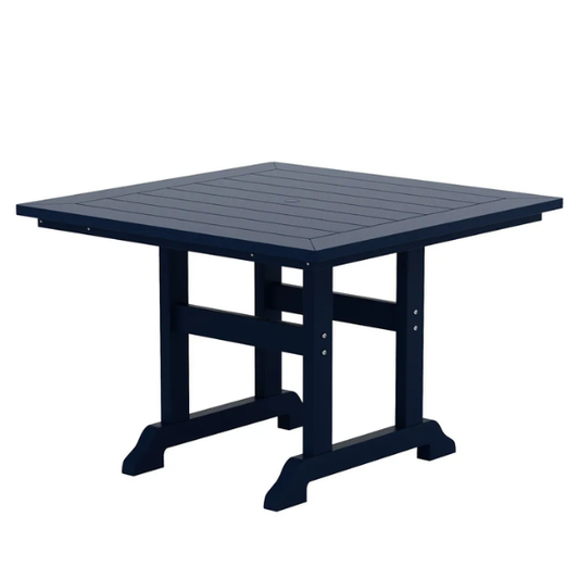 All-Weather Outdoor 43" Square Dining Table – Durable, Eco-Friendly, and UV-Resistant Patio Dining Table with Umbrella Hole