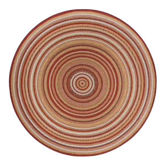 Coastal-Inspired Geometric Rug – Fade & Stain-Resistant, Burgundy,Ivory,Orange,Green,Blue Pattern, Ideal for Indoor/Outdoor Use