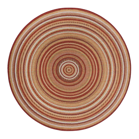Coastal-Inspired Geometric Rug – Fade & Stain-Resistant, Burgundy,Ivory,Orange,Green,Blue Pattern, Ideal for Indoor/Outdoor Use