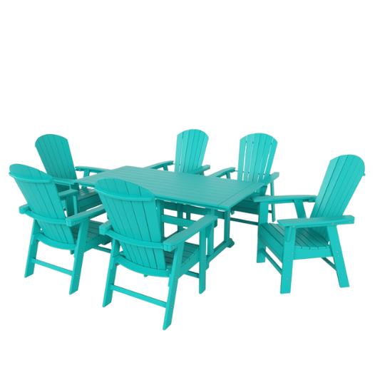 7-Piece Eco-Friendly All-Weather Outdoor Dining Set with Armchairs – Comfortable, Stylish, and Durable for Your Patio or Backyard