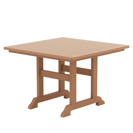 All-Weather Outdoor 43" Square Dining Table – Durable, Eco-Friendly, and UV-Resistant Patio Dining Table with Umbrella Hole