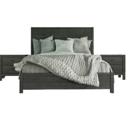 2-Piece Queen Panel Bedroom Set – Rustic Chic Design in 100% Solid Pine Wood from Sustainable Forests