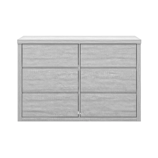 Modern 46.46'' 6-Drawer Double Dresser with Hidden Handles and Wood Grain Finish