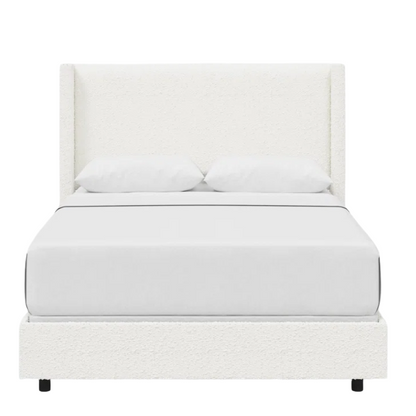Cozy and Sleek Modern Queen Size Upholstered Wingback Bed