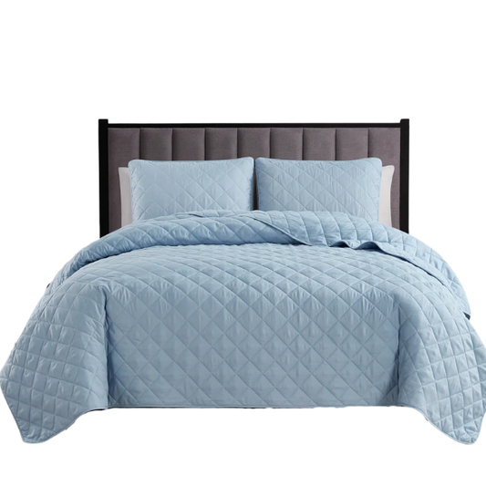 Microfiber Reversible Diamond Quilt Set – Soft, Stylish, and Hypoallergenic Bedding for Ultimate Comfort