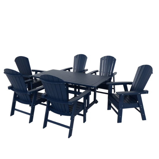 7-Piece Eco-Friendly All-Weather Outdoor Dining Set with Armchairs – Comfortable, Stylish, and Durable for Your Patio or Backyard