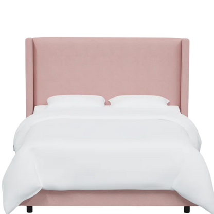 Cozy and Sleek Modern Queen Size Upholstered Wingback Bed