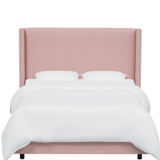 Cozy and Sleek Modern Queen Size Upholstered Wingback Bed