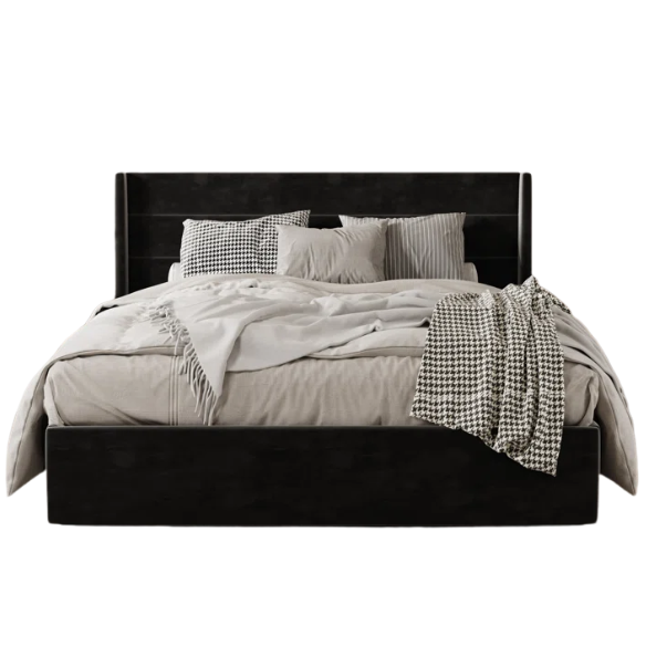 Luxurious Velvet Upholstered Hydraulic Lift-Up Storage Platform Bed – Full/Double Size with Sleek Design & Maximized Space