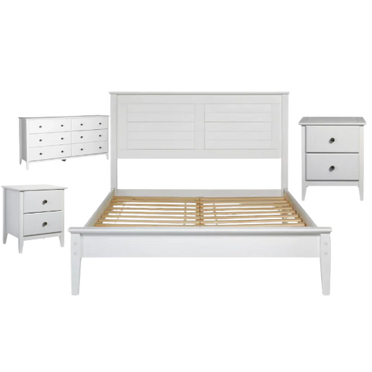 Brushed Wooden Full Double Size Bed and Bedroom Set – Elegant Design with Sturdy Construction and Rustic Charm