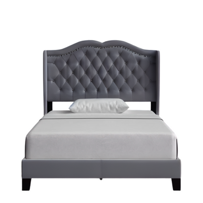 Elegant Upholstered Standard Bed – Full/Double Size with Soft Linen Fabric and Timeless Design