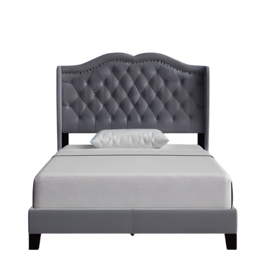 Elegant Upholstered Standard Bed – Full/Double Size with Soft Linen Fabric and Timeless Design