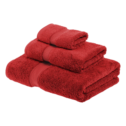 Luxury Red Egyptian Cotton 3-Piece Towel Set – 800 GSM Plush and Highly Absorbent Bath Towels