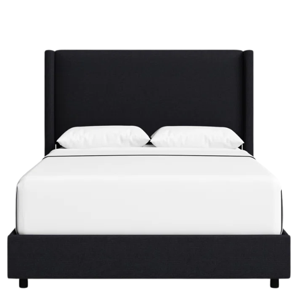 Cozy and Sleek Modern Queen Size Upholstered Wingback Bed
