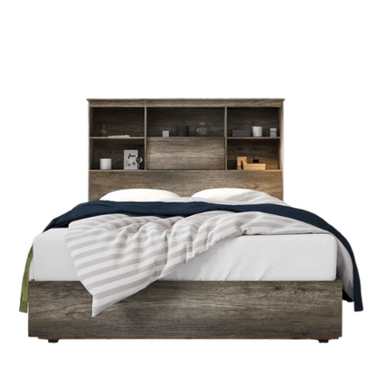 Innovative LED Bookcase Bed – Full/Double Size with Built-In Storage, Sleek Design, and LED Lighting for Modern Living