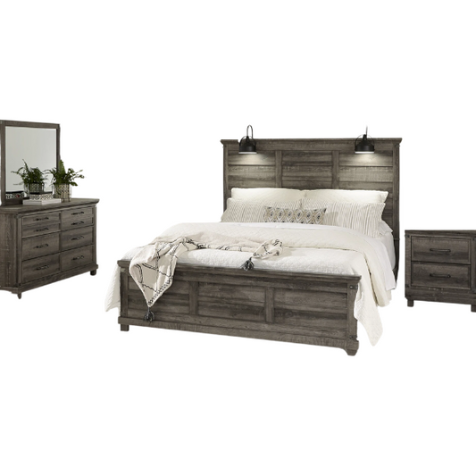 Urban Rustic Brown Wooden Full Double Size Bedroom Set – Stylish Design with Sturdy and Warm, Contemporary Charm