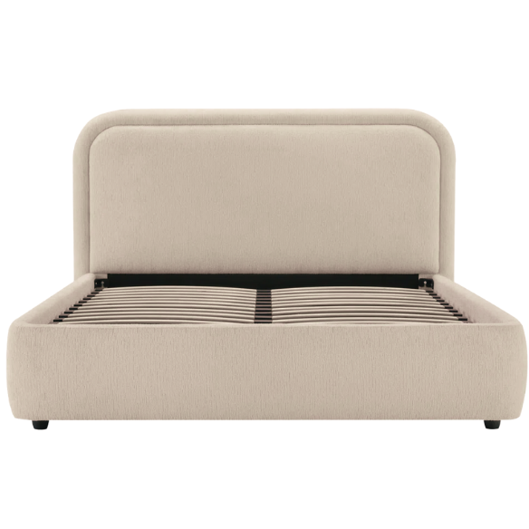 Premium Upholstered Aurora Lift-Up Storage Bed with Elegant Boucle Performance Fabric, Plush Foam-Padded Headboard, and Spacious Under-Bed Storage for a Clutter-Free Bedroom