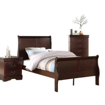 Sleigh Twin Bedroom Set: Elegant Wooden Furniture with a Sleek Finish for Timeless Style