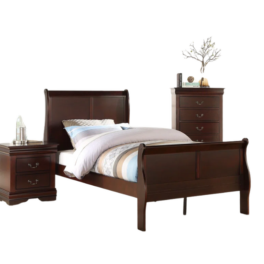 Sleigh Twin Bedroom Set: Elegant Wooden Furniture with a Sleek Finish for Timeless Style