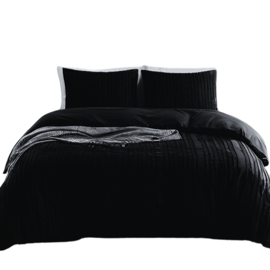 Luxurious Tufted Duvet Cover Set – Queen Size | Striped Textured Boho Bedding | Ultra-Soft Washed Microfiber | 3-Piece Set