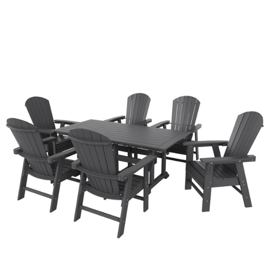 7-Piece Eco-Friendly All-Weather Outdoor Dining Set with Armchairs – Comfortable, Stylish, and Durable for Your Patio or Backyard