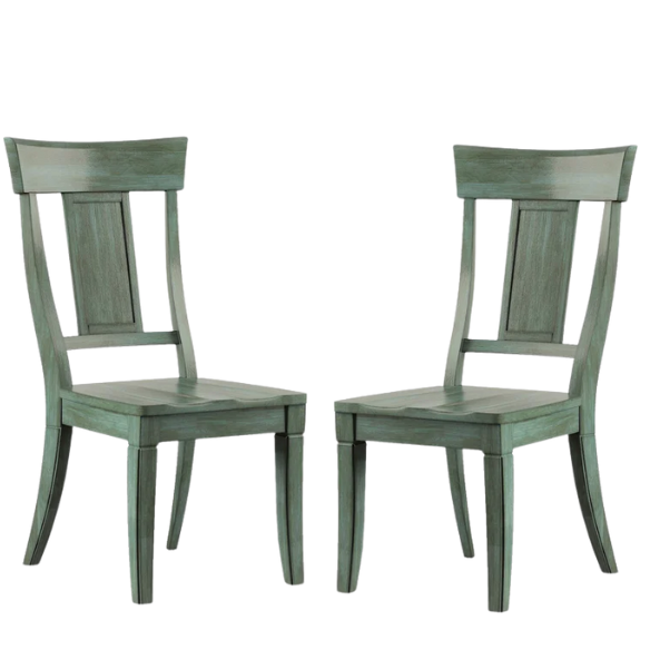 Solid Wood Slat Back Dining Chairs (Set of 2) – Farmhouse Style Seating