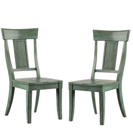 Solid Wood Slat Back Dining Chairs (Set of 2) – Farmhouse Style Seating