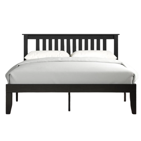 Durable Solid Wood Slat Bed – Full/Double Size with Timeless Design and Sturdy Construction