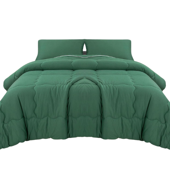 Ultra-Soft Comforter Set, Jersey Knit Milk Cup Breathable Fluffy Light Weight Bedding Down Alternative & Pillowcase
