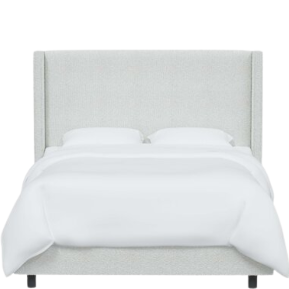 Cozy and Sleek Modern Queen Size Upholstered Wingback Bed