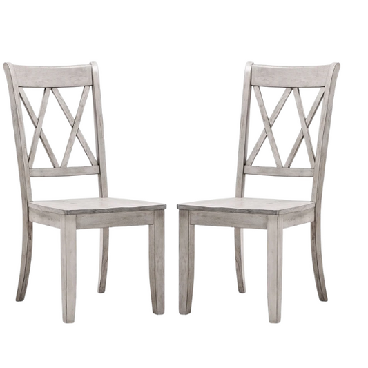 Farmhouse X-Back Solid Wood Dining Chairs (Set of 2) – Rustic Kitchen or Dining Room Seating
