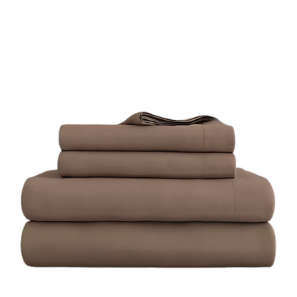 Taupe Deep Pocket Microfiber Sheet Set – 4-Piece Soft, Wrinkle-Free Bedding with Pillowcases