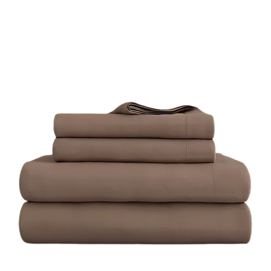 Taupe Deep Pocket Microfiber Sheet Set – 4-Piece Soft, Wrinkle-Free Bedding with Pillowcases