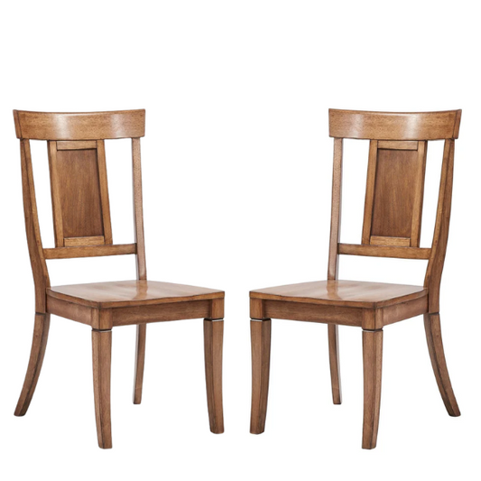 Solid Wood Slat Back Dining Chairs (Set of 2) – Farmhouse Style Seating