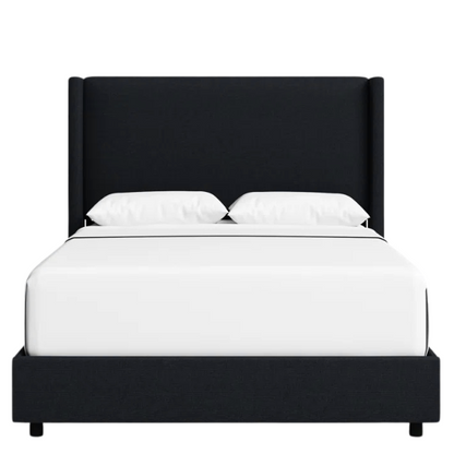 Cozy and Sleek Modern Queen Size Upholstered Wingback Bed