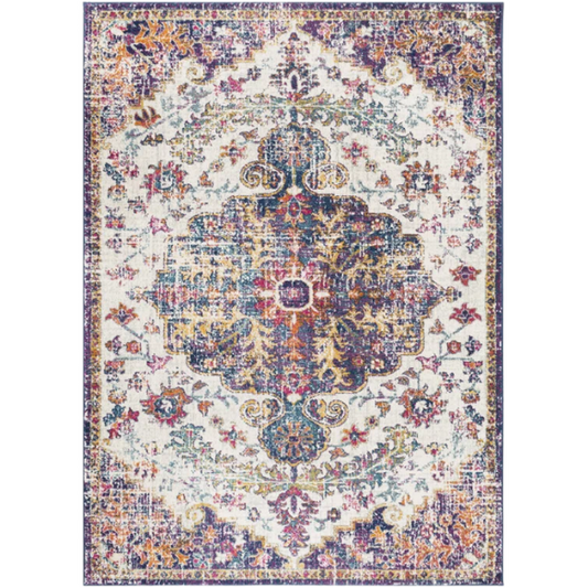 Timeless Traditional Woven Area Rug – Machine-Woven Polypropylene, Medium Pile, Durable and Easy to Clean