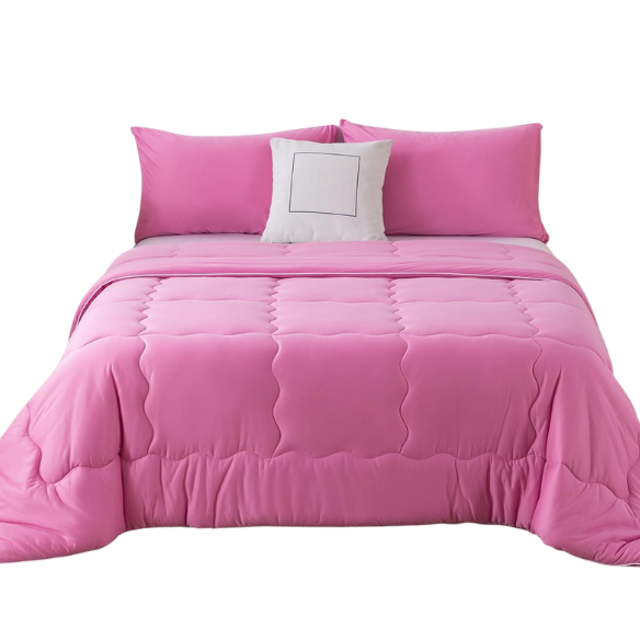 Ultra-Soft Comforter Set – Jersey Knit, Breathable, and Fluffy with Lightweight Down Alternative & Matching Pillowcase