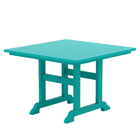 All-Weather Outdoor 43" Square Dining Table – Durable, Eco-Friendly, and UV-Resistant Patio Dining Table with Umbrella Hole
