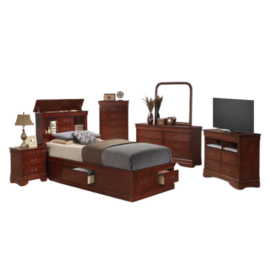 Wooden Bookcase Storage Twin Bed – Space-Saving Design with Stylish Shelving