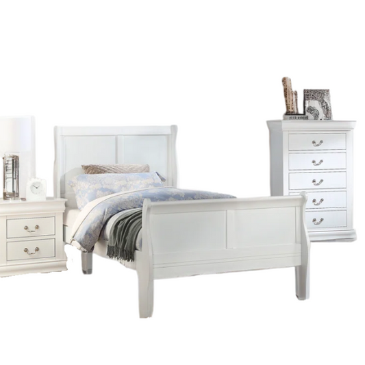 Sleigh Twin Bedroom Set: Elegant Wooden Furniture with a Sleek Finish for Timeless Style