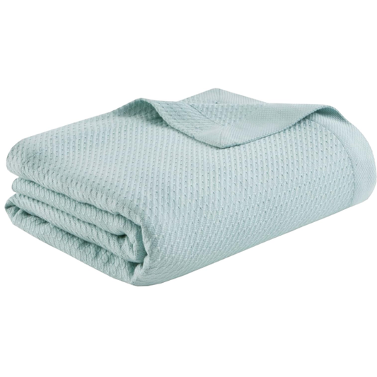 Light Blue Egyptian Cotton Quilted Blanket – Soft, Breathable, and All-Season Comfort