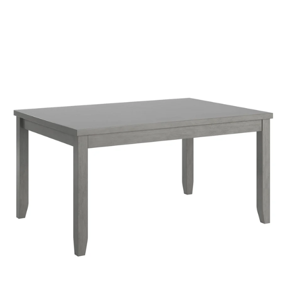 Solid Wood Rectangular Dining Table with Two Drawers – Distressed Finish, Rubberwood Construction, and Organized Storage