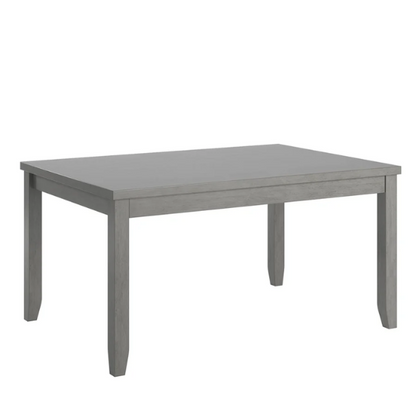 Solid Wood Rectangular Dining Table with Two Drawers – Distressed Finish, Rubberwood Construction, and Organized Storage