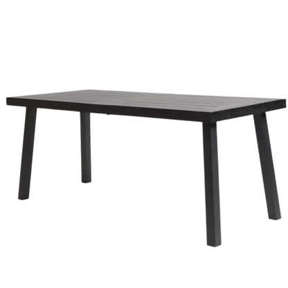 Acacia Wood and Iron 6-Seat Dining Table – Rustic Metal Frame with Natural Stained Acacia Wood Top, Modern Industrial Style for Timeless Appeal