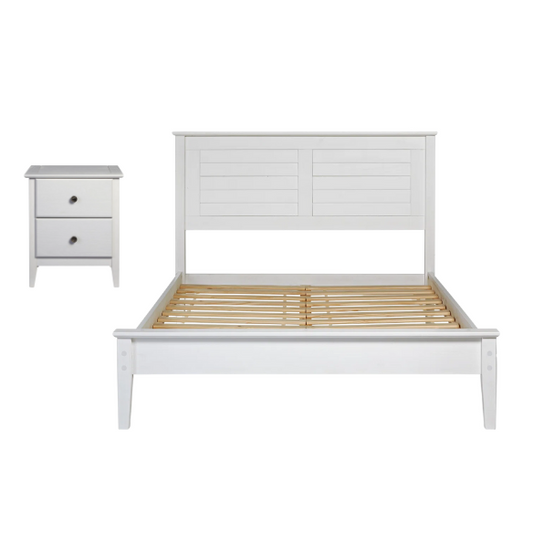 Brushed Wooden Full Double Size Bed and Bedroom Set – Elegant Design with Sturdy Construction and Rustic Charm