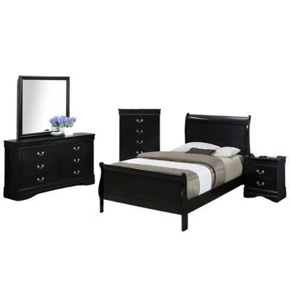 Elegant Polish Wooden Louis Philippe Style 5-Piece Full Double Size Bedroom Set – Timeless Design with Classic Charm and Luxurious Craftsmanship