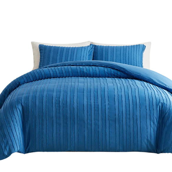 Luxurious Tufted Duvet Cover Set – Queen Size | Striped Textured Boho Bedding | Ultra-Soft Washed Microfiber | 3-Piece Set