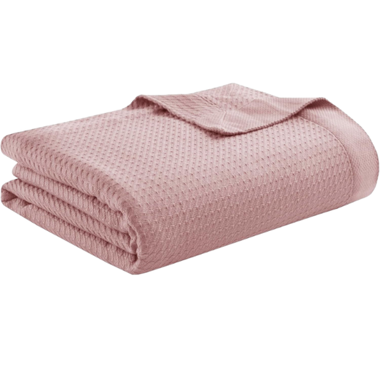 Dust Rose Egyptian Cotton Quilted Blanket – Soft, Breathable & All-Season Comfort