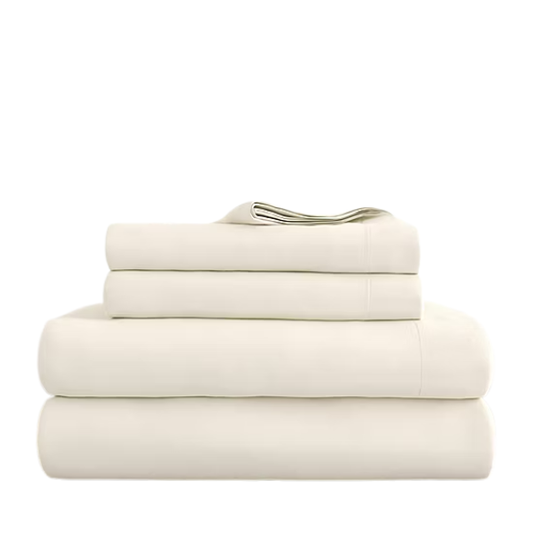 Ivory Deep Pocket Microfiber Sheet Set – 4-Piece Soft, Wrinkle-Free Bedding with Pillowcases